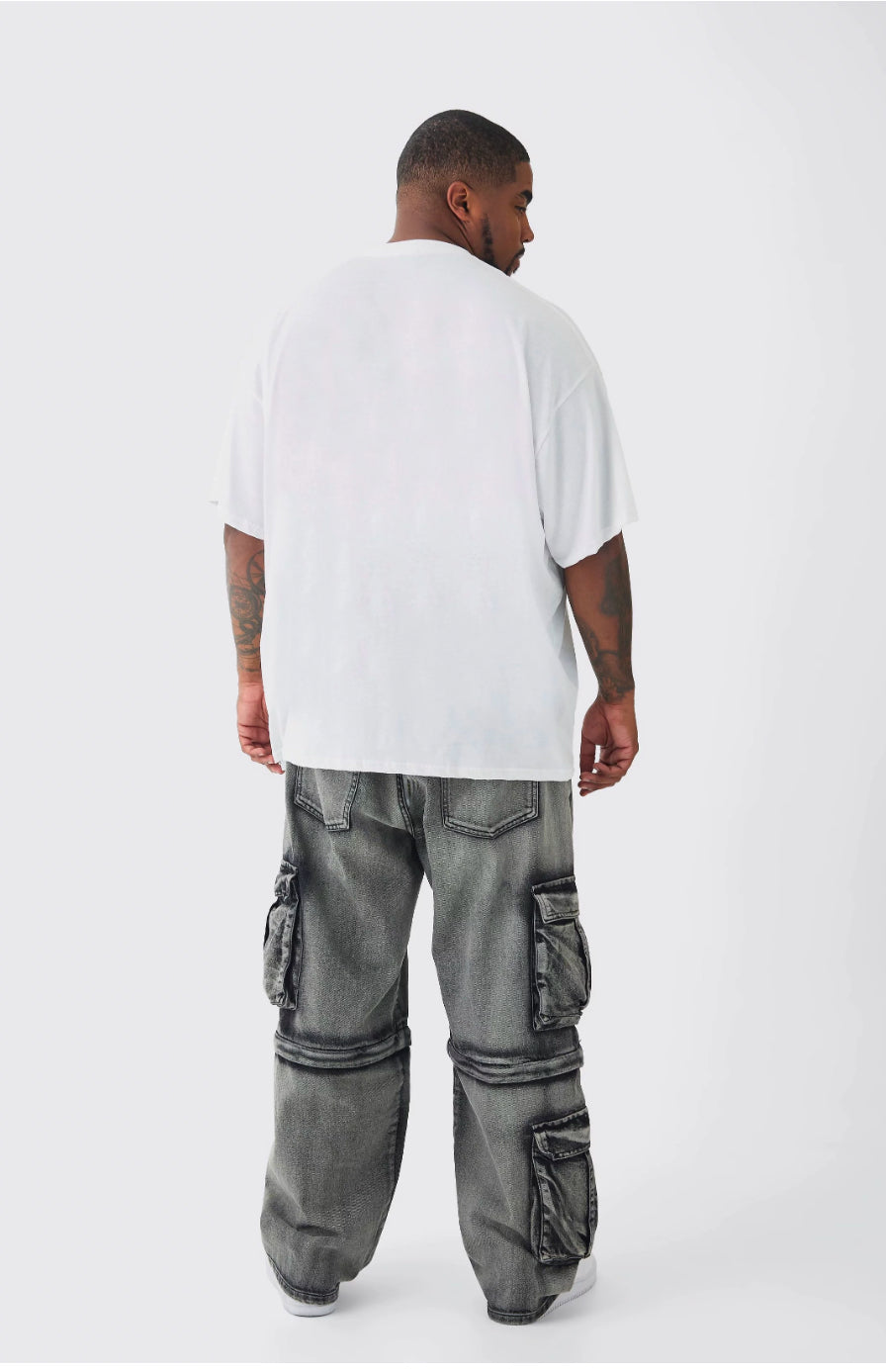 BoohooMan Plus Mono Man Balaclava T-shirt In White