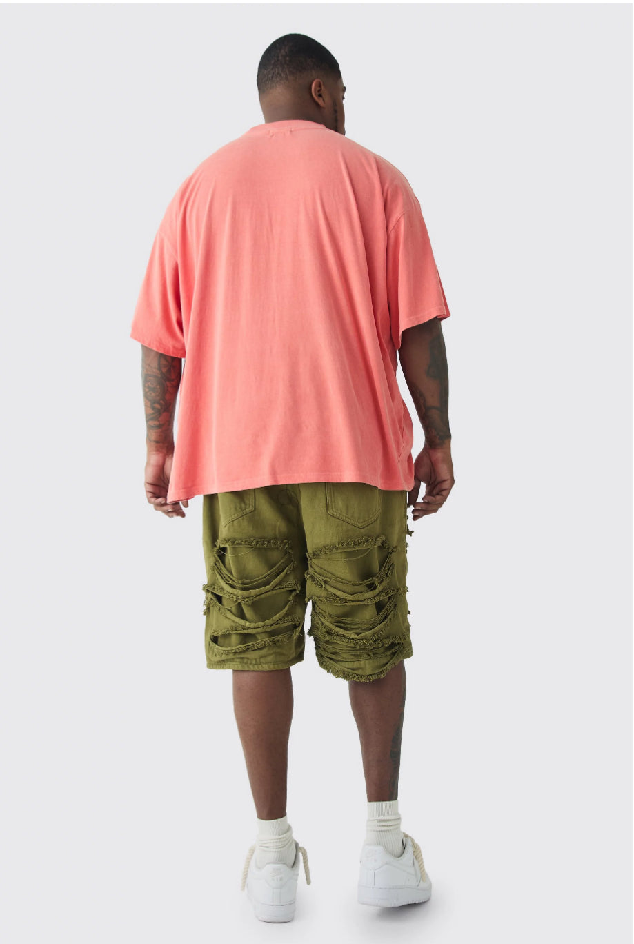 BoohooMan Plus Doodle Skull Homme Printed T-shirt In Coral