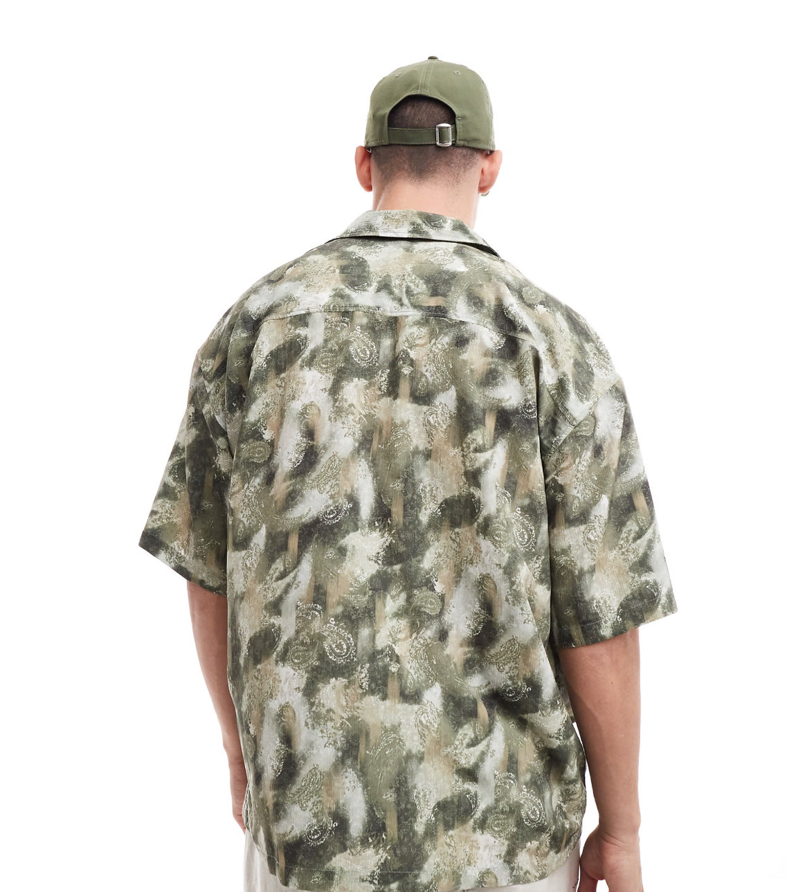 Pull&bear graphic blur printed shirt in green