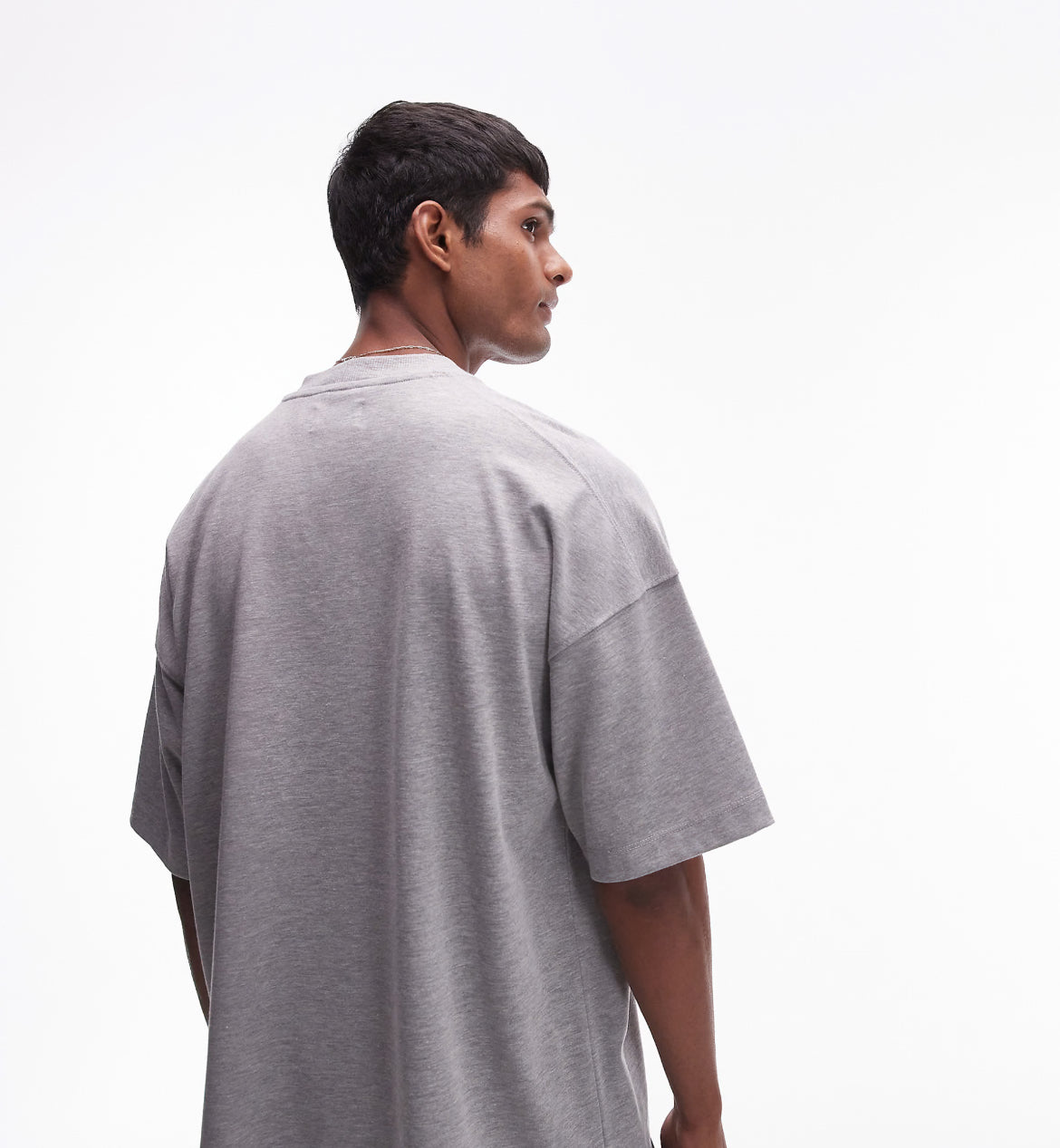 Topman premium extreme oversized fit t-shirt with cherub crest embroidery in grey marl
