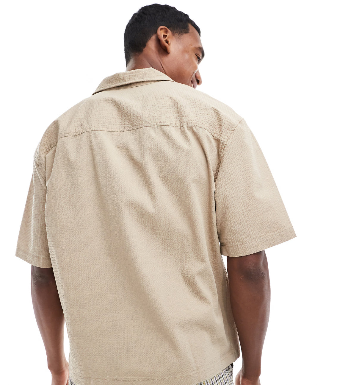 Pull&Bear textured shirt in sand