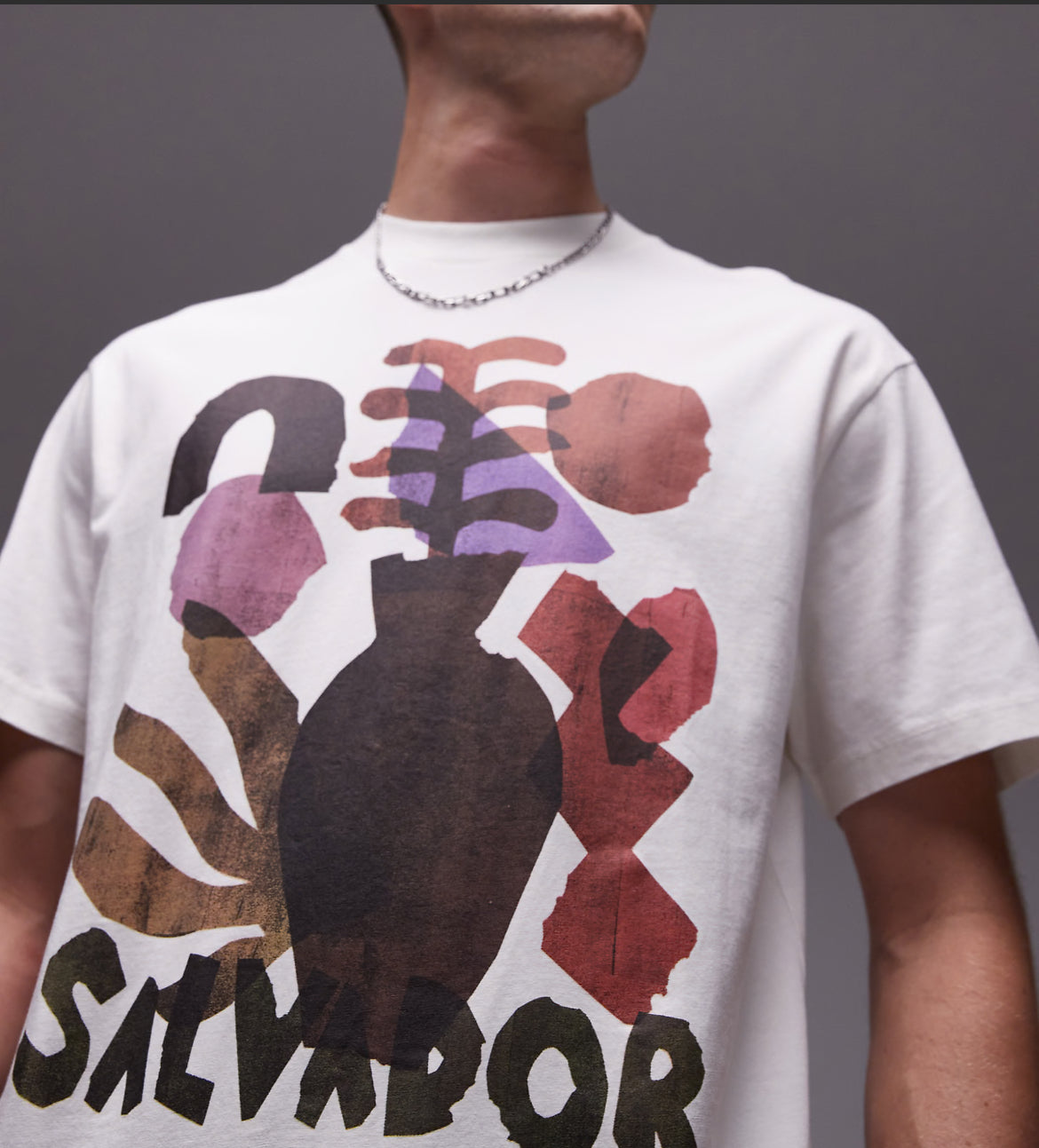 Topman oversized fit t-shirt with salvador print in washed stone