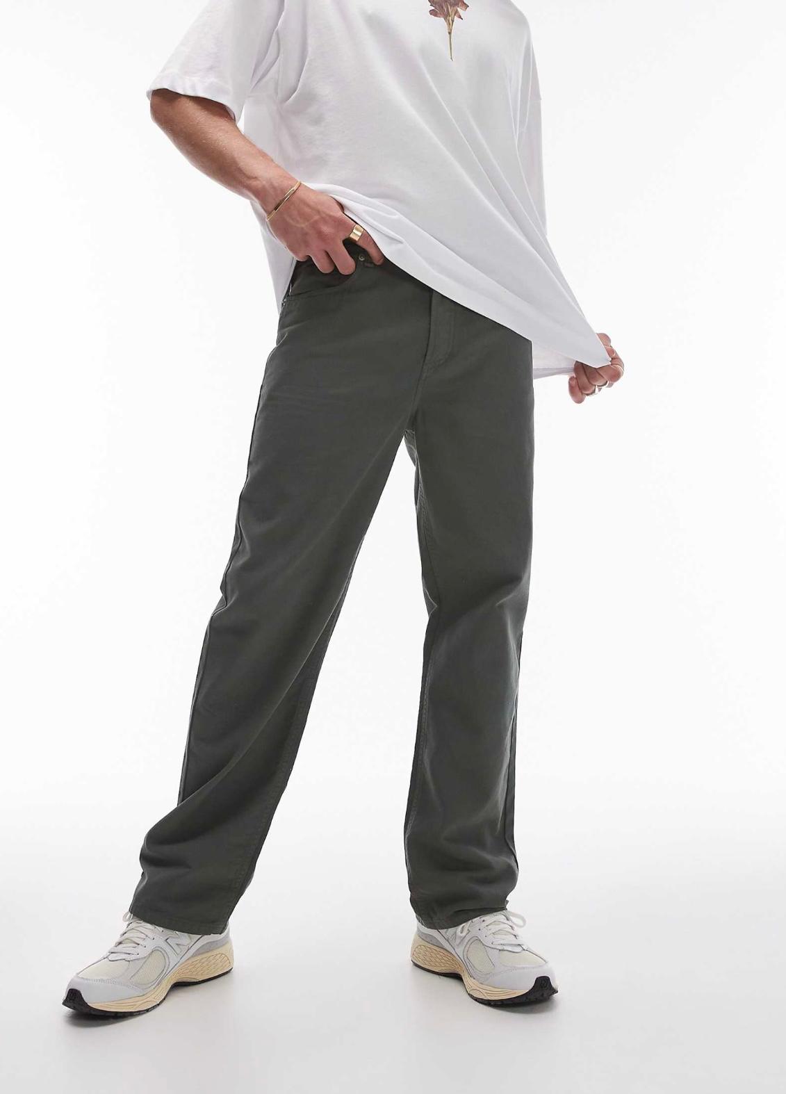 Topman loose trousers in green