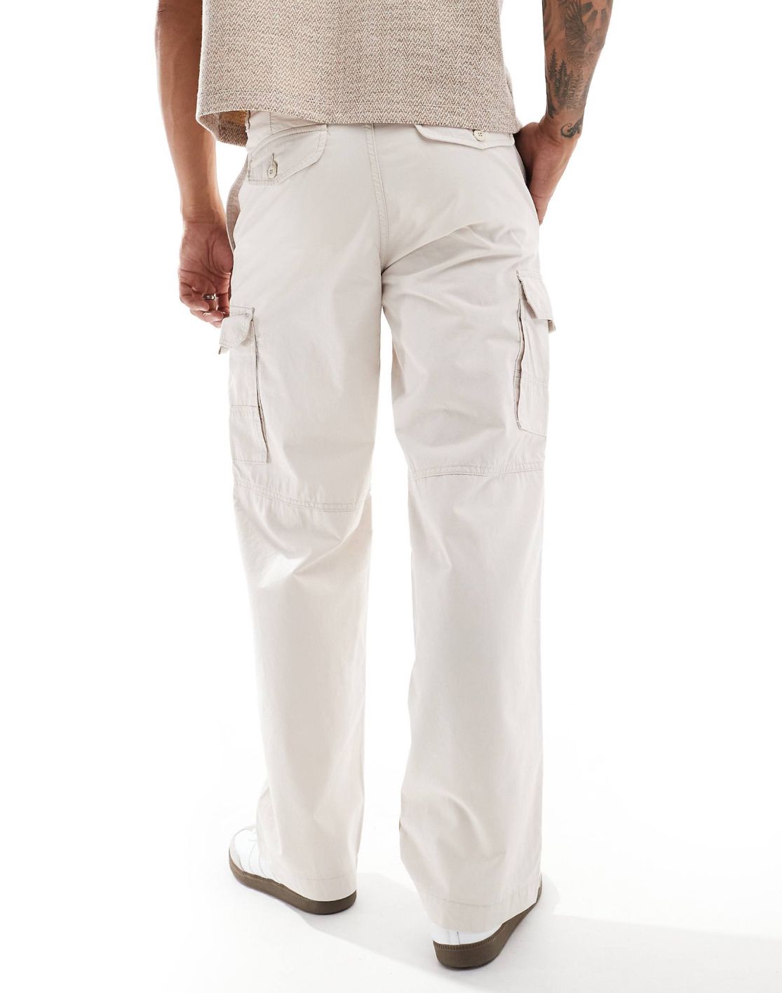 ADPT loose fit cargo trouser in beige