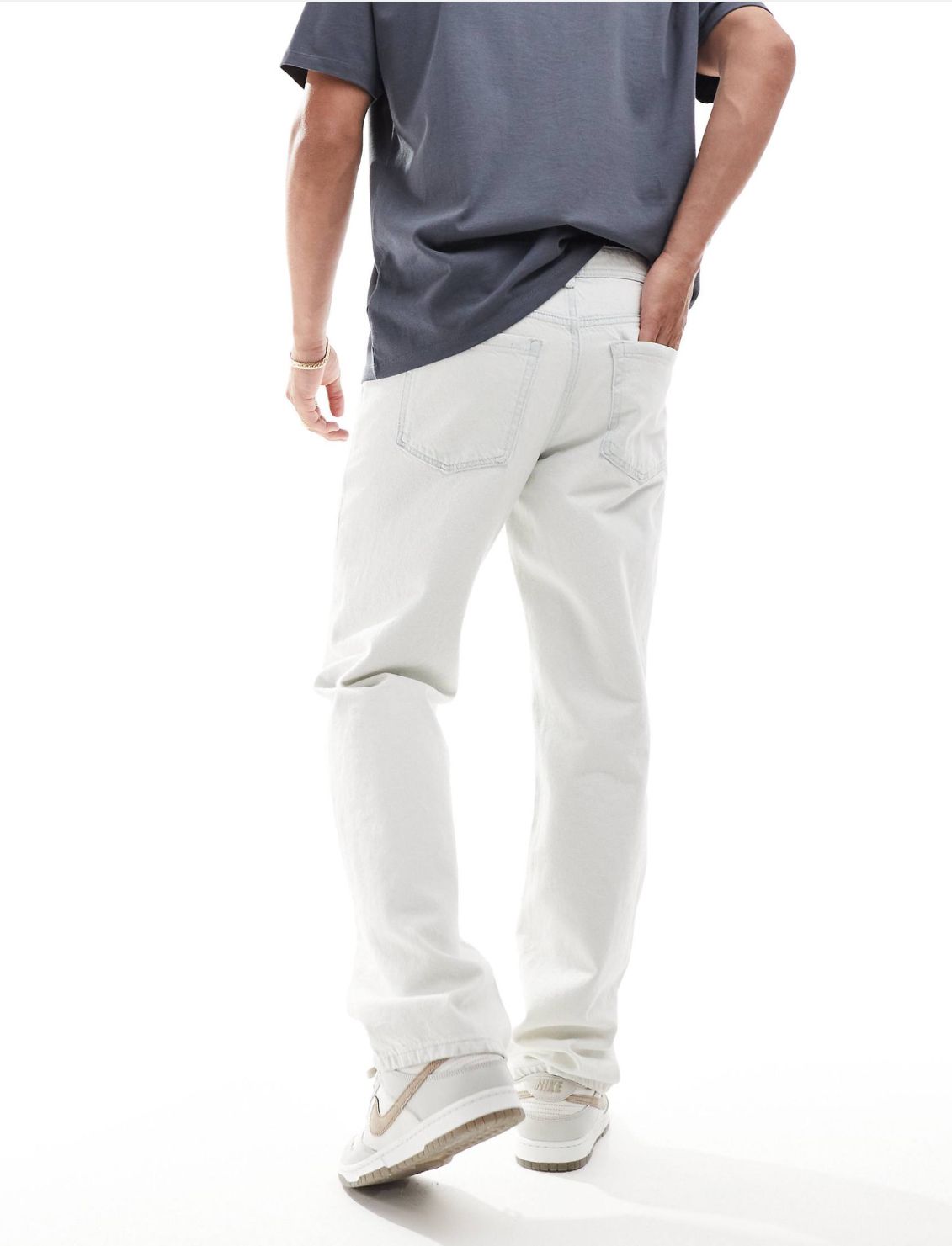 River Island loose fit jeans in bleach wash blue