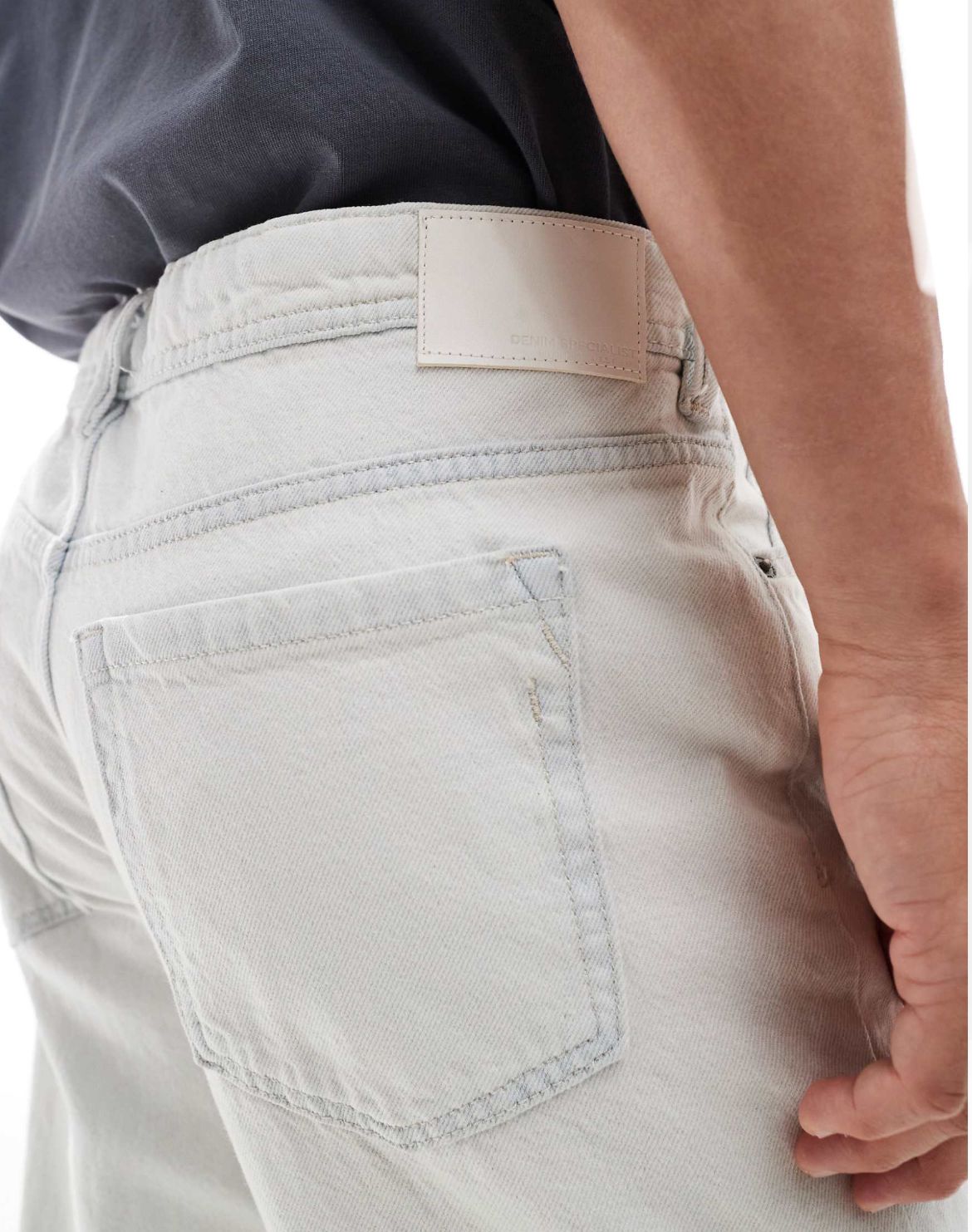 River Island loose fit jeans in bleach wash blue