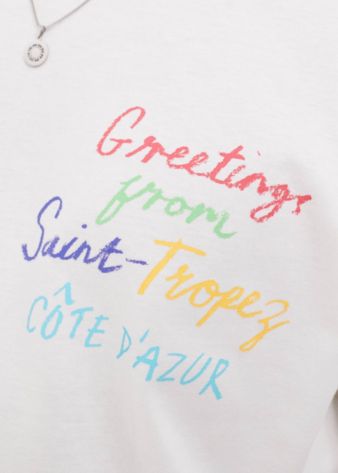 ONLY & SONS relaxed fit t-shirt with Saint Tropez pocket print in off white