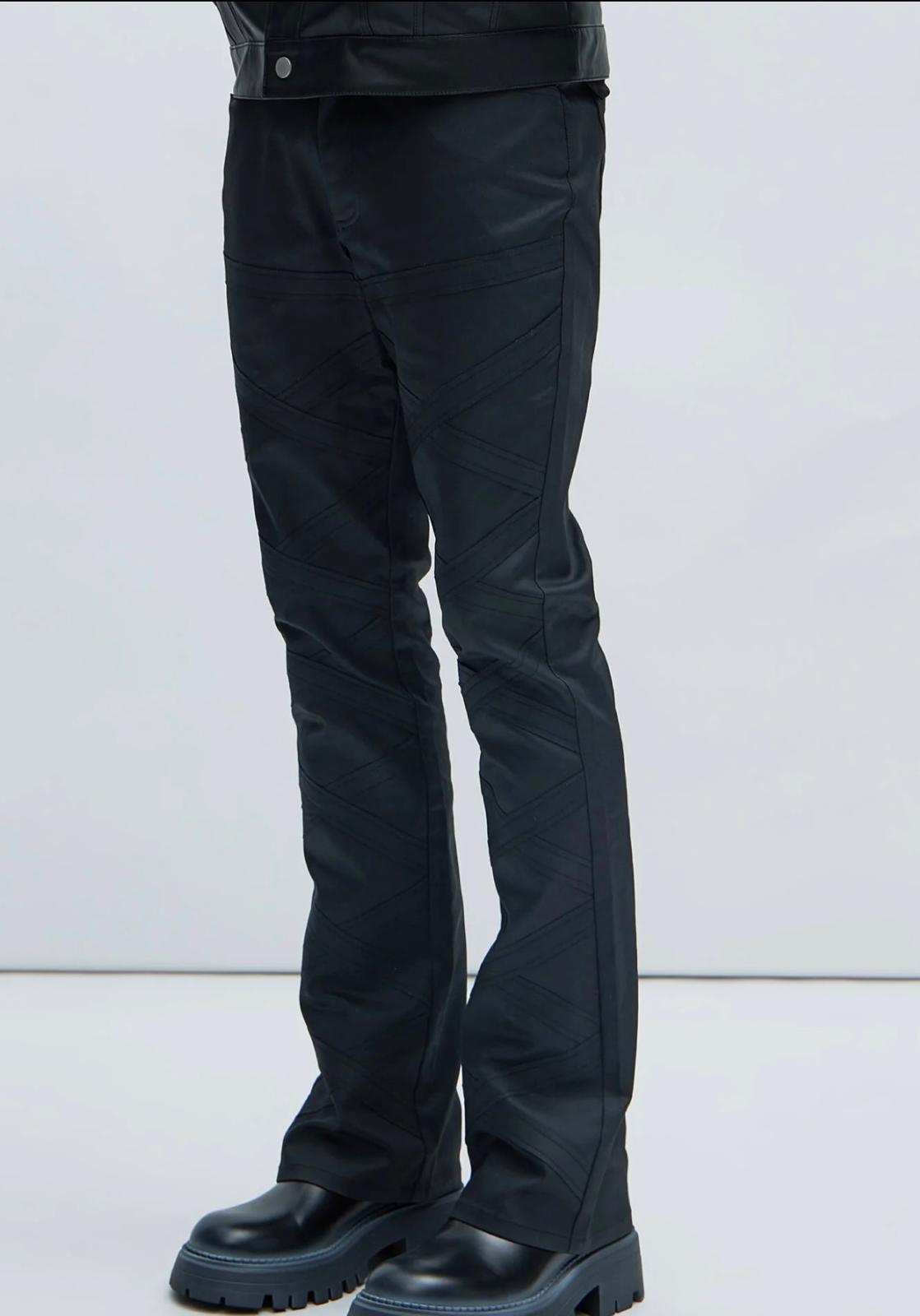 Fashion nova LLoyd Waxed Stacked Slim Flare Jeans - Black