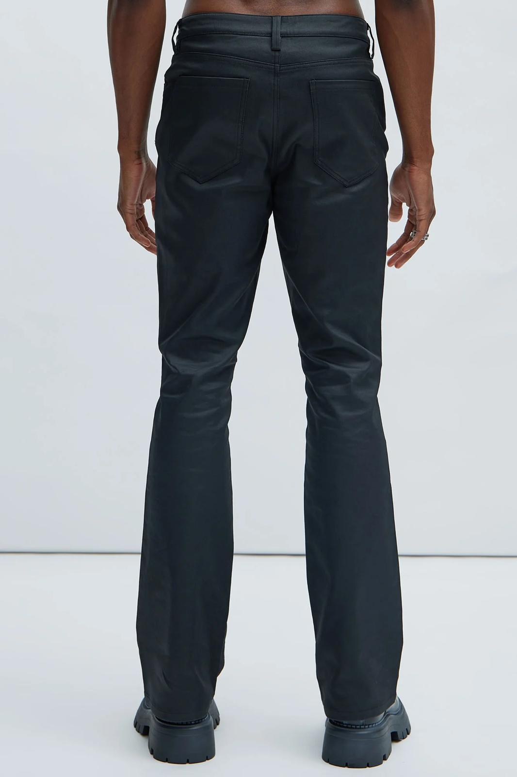 Fashion nova LLoyd Waxed Stacked Slim Flare Jeans - Black