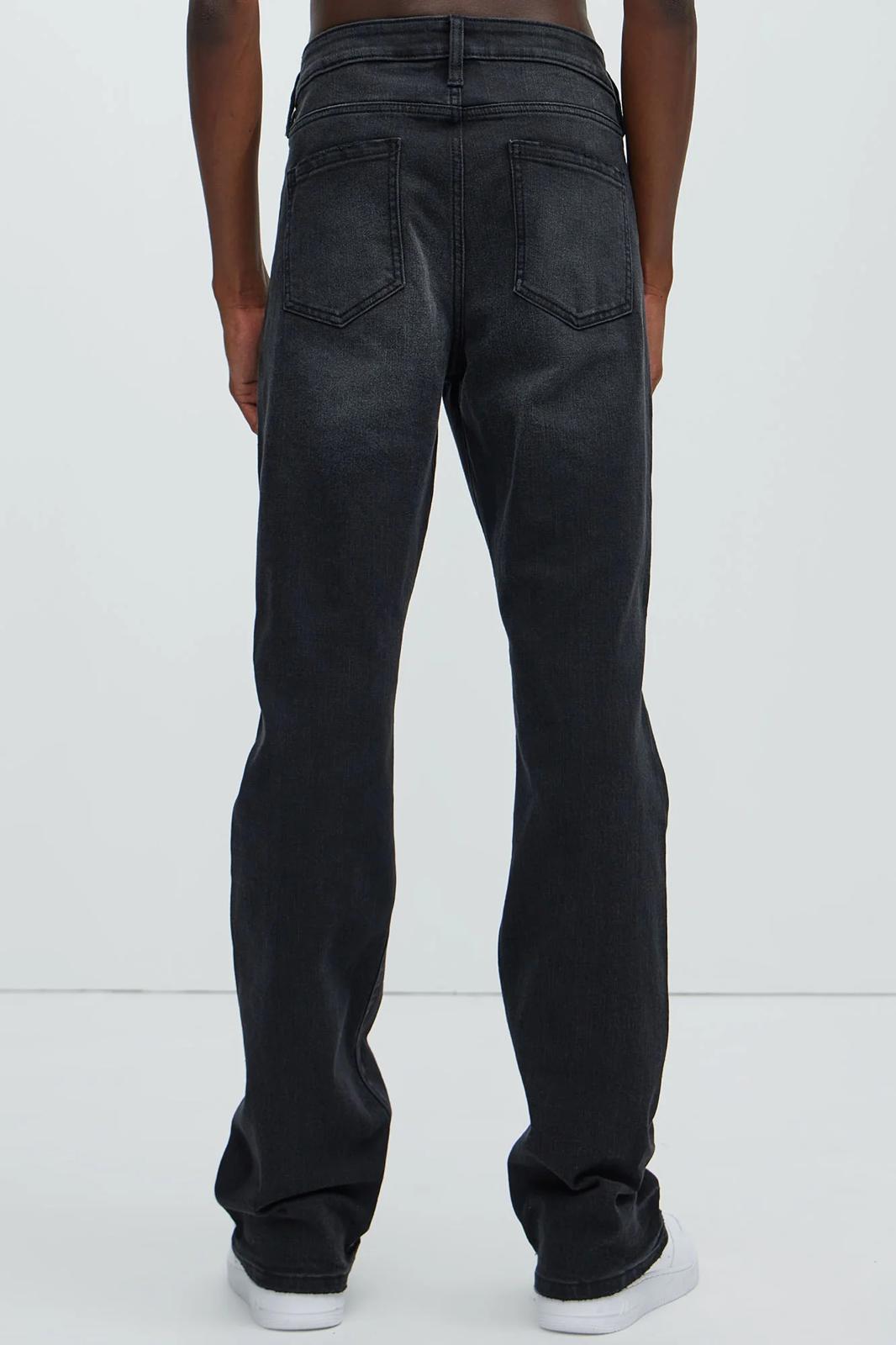 Fashion nova Gabriel Stacked Slim Flare Jeans - Black Wash