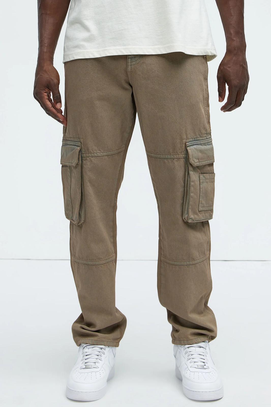 Fashion nova Mark Straight Cargo Jeans- GreyMineralWash