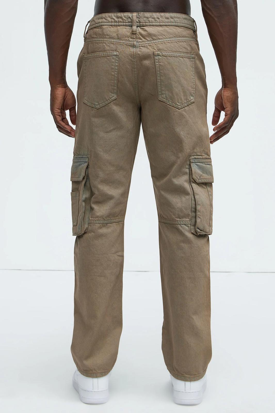 Fashion nova Mark Straight Cargo Jeans- GreyMineralWash