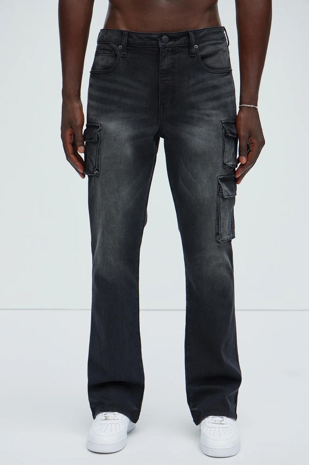 Fashion nova Mikey Slim Stacked Flare Jeans - Black