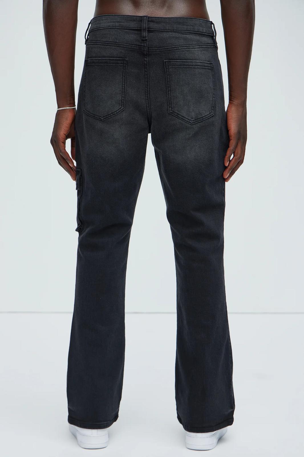 Fashion nova Mikey Slim Stacked Flare Jeans - Black