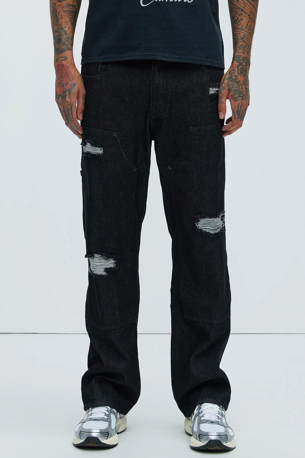 Fashion nova Leo Straight Carpenter Jeans - Black