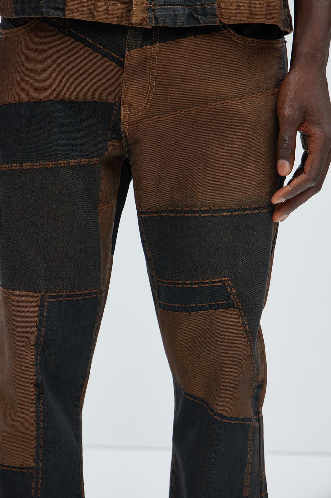 Fashion nova Verdugo Stacked Slim Flare Jeans - Brown/combo