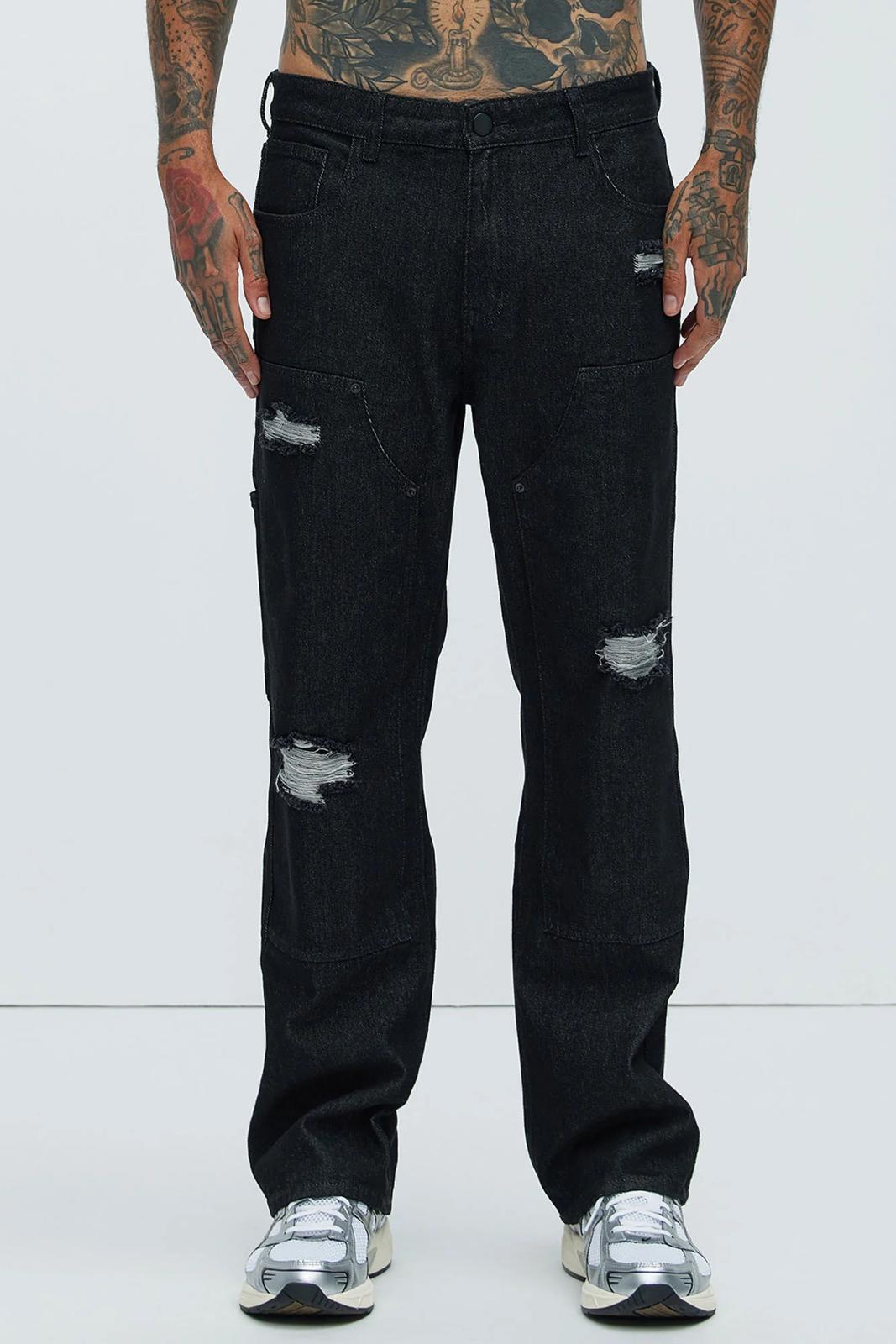 Fashion nova Leo Straight Carpenter Jeans - Black