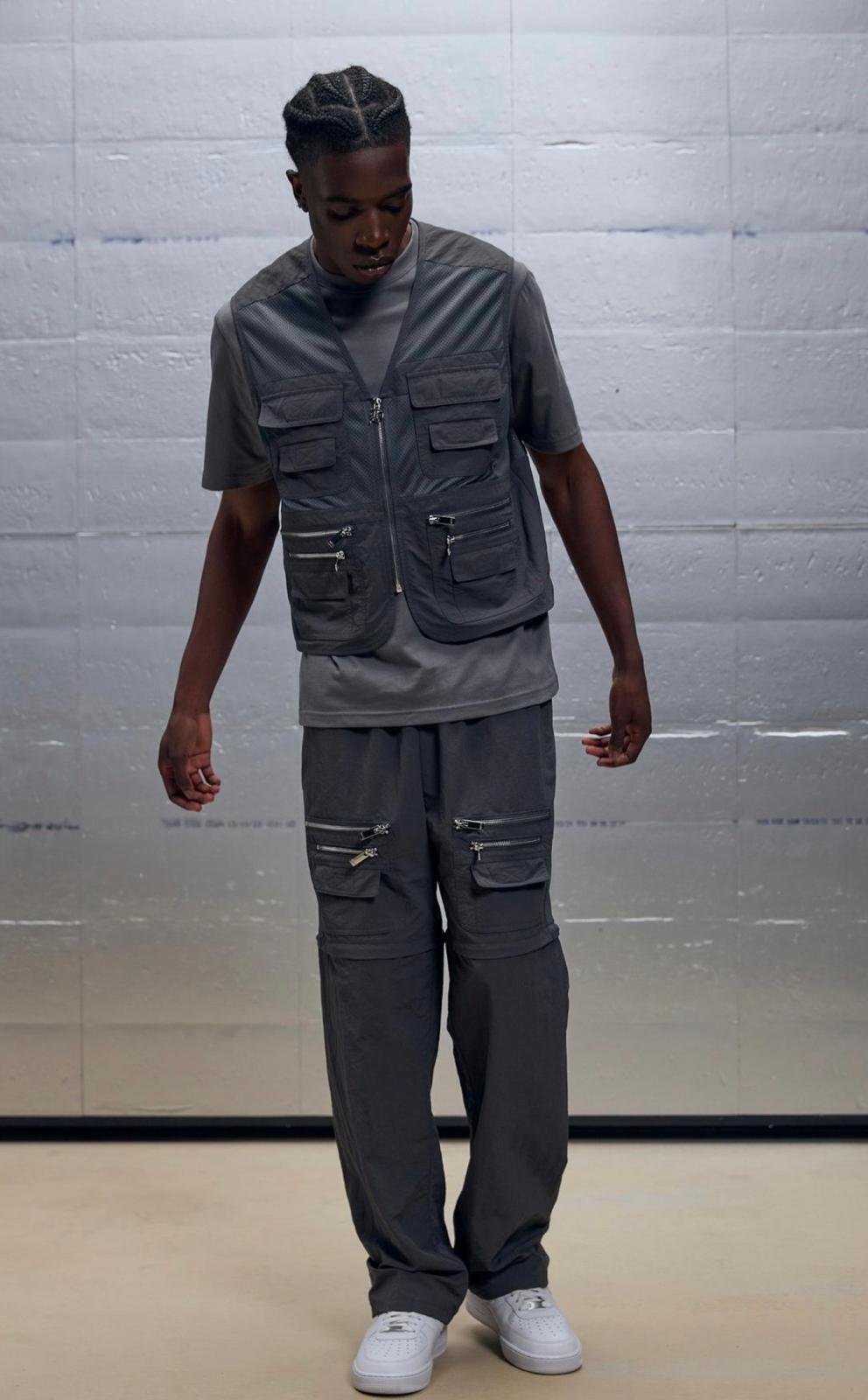 boohooman Relaxed Flared Pearl Side Detail Jeans