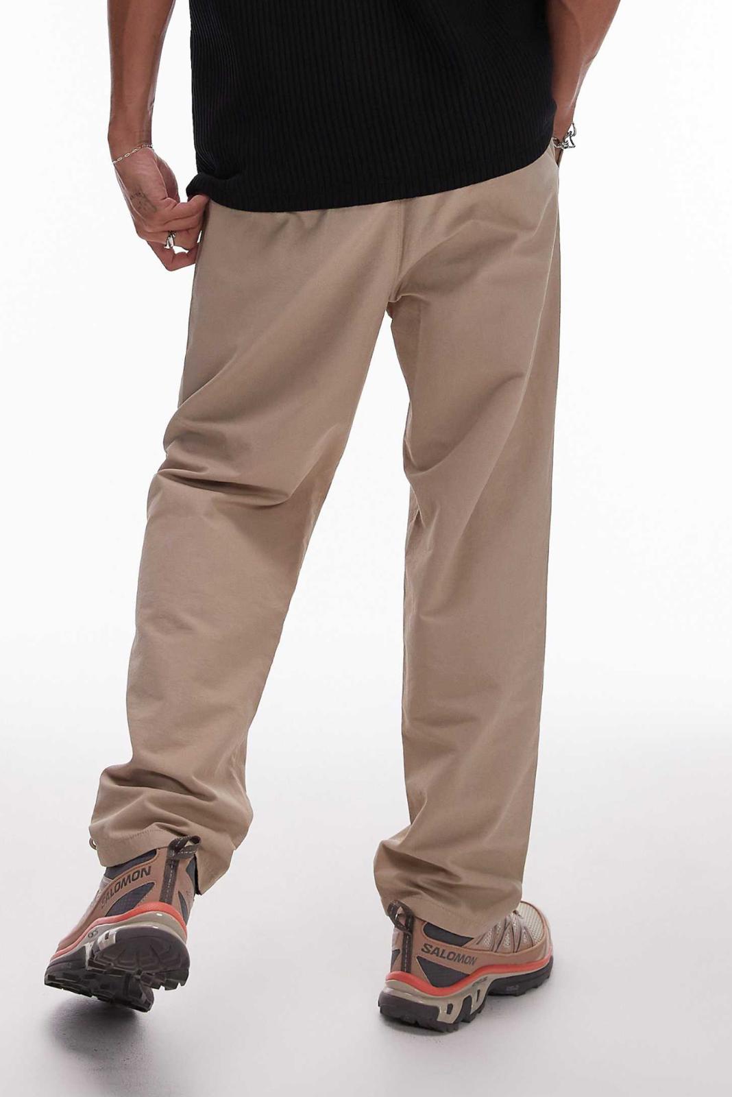 Topman tapered trousers in stone