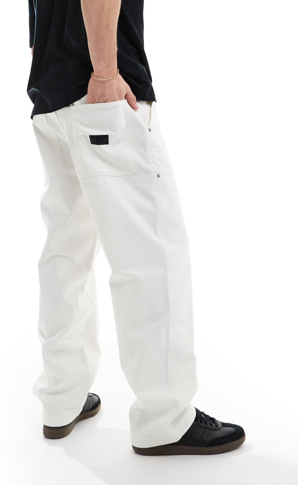 Pull&Bear double knee cargo trouser in ecru