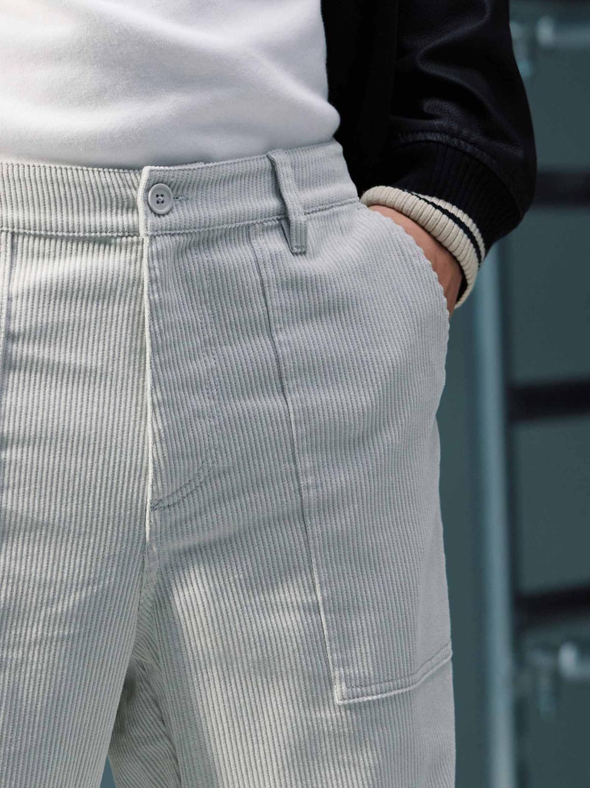 ASOS DESIGN baggy corduroy trousers in grey