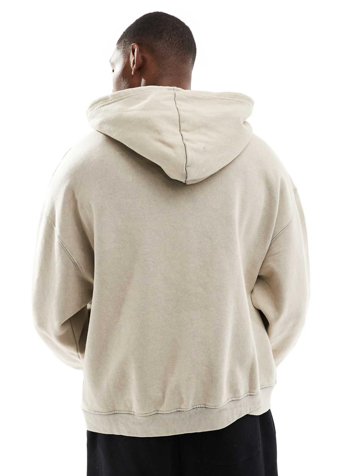Pull&Bear bad ideas printed hoodie in beige