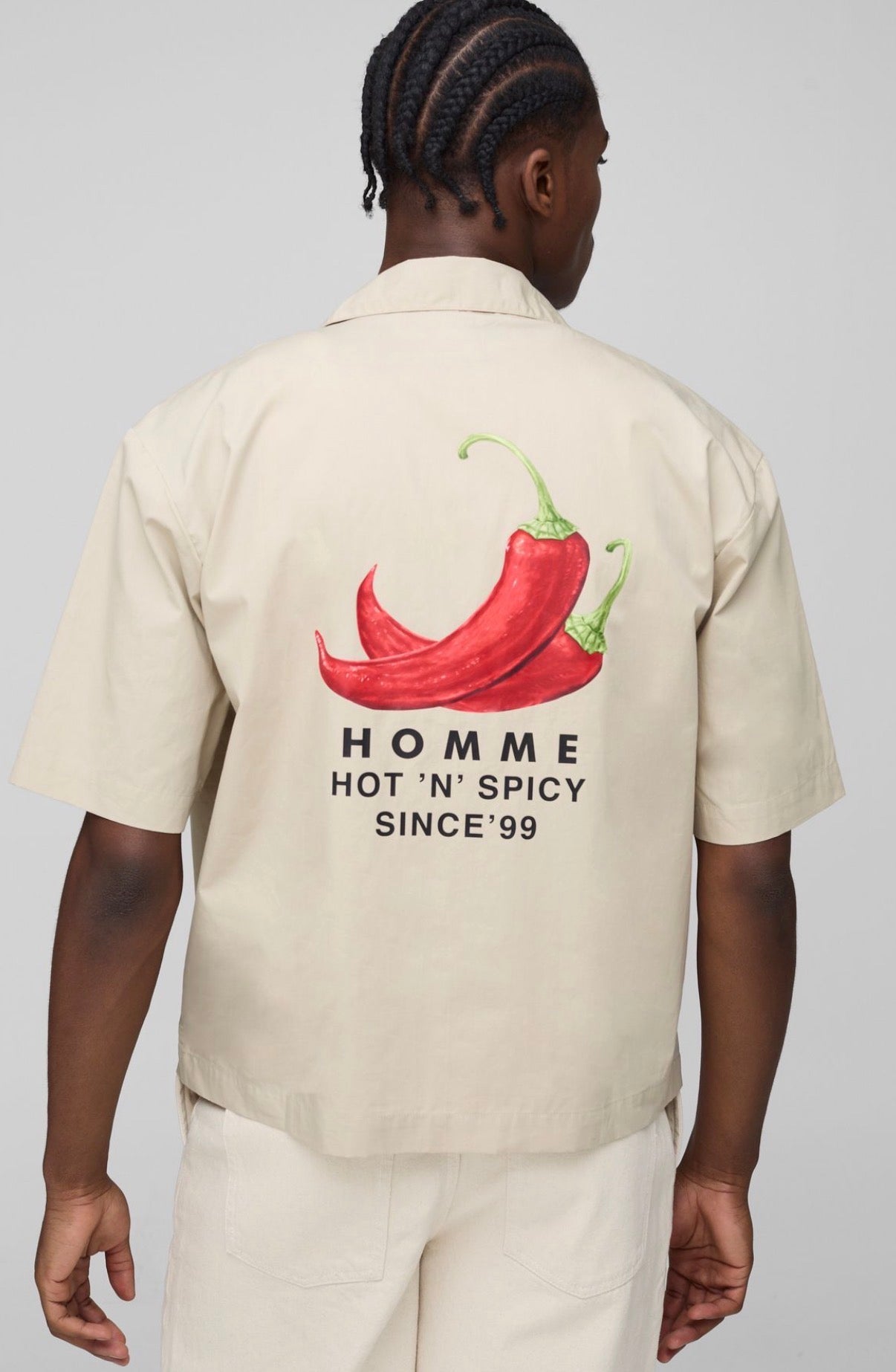 BoohooMAN Oversized Chilli Revere Shirt