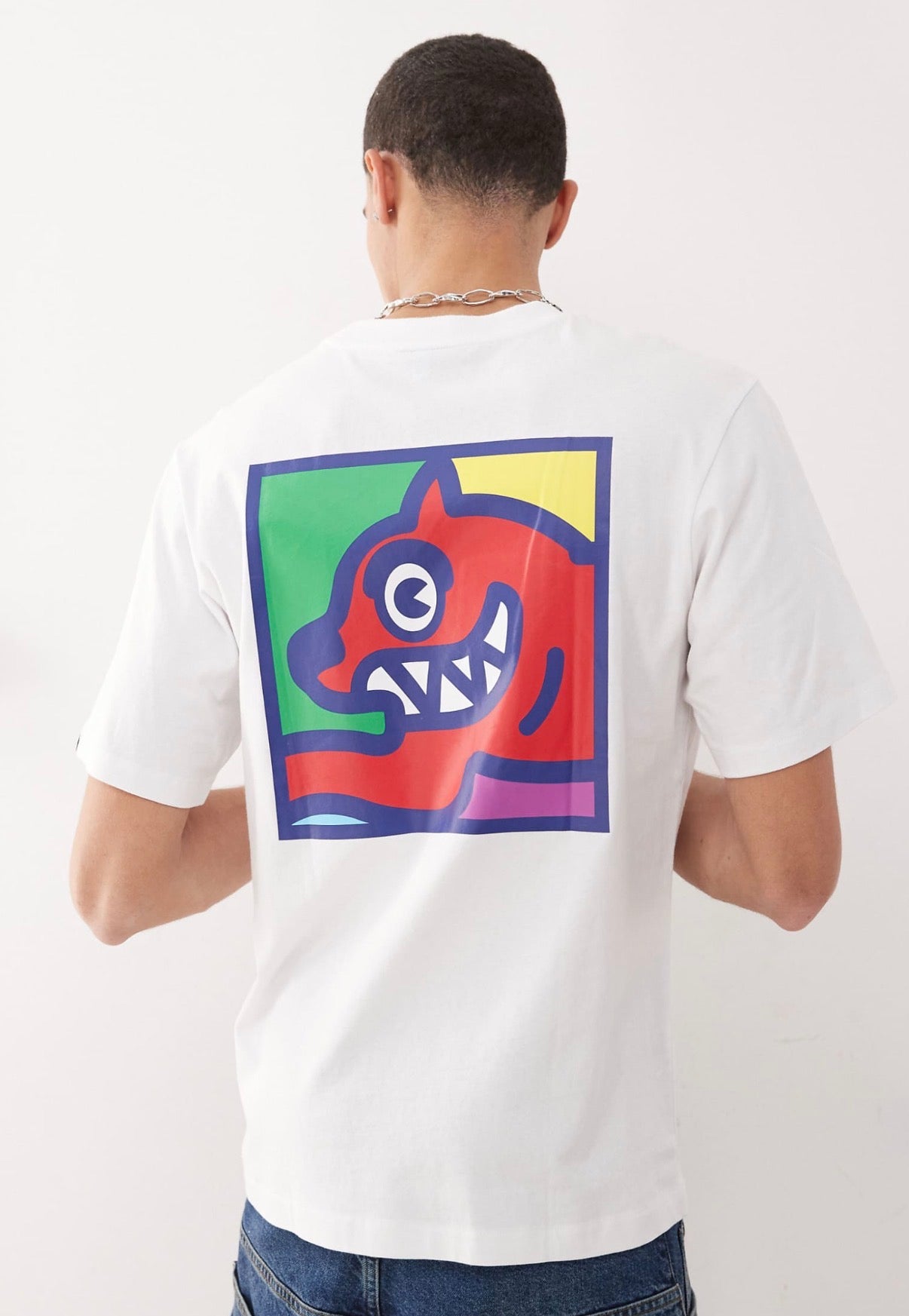 ICE CREAM POP ART RUNNING DOG T-SHIRT - WHITE