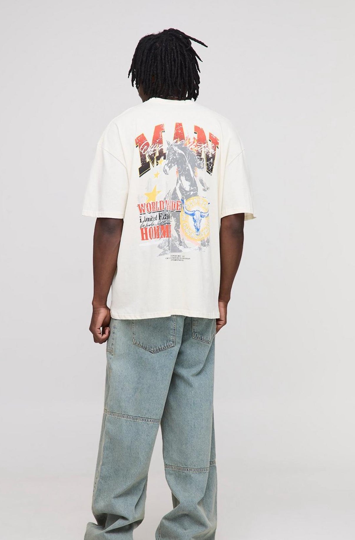 BoohooMAN Tall Oversized Man Western Graphic T-Shirt
