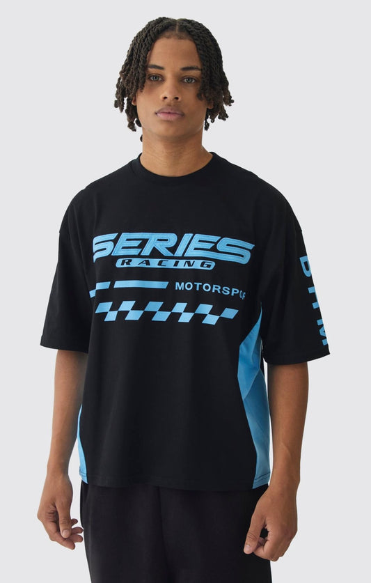 BoohooMAN Oversized Boxy Moto Series T-Shirt