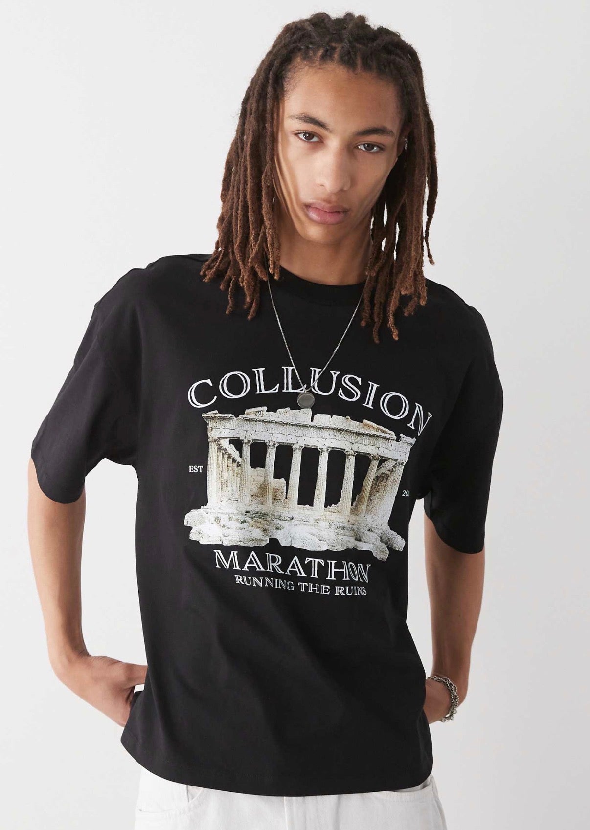 COLLUSION printed graphic skater fit t-shirt