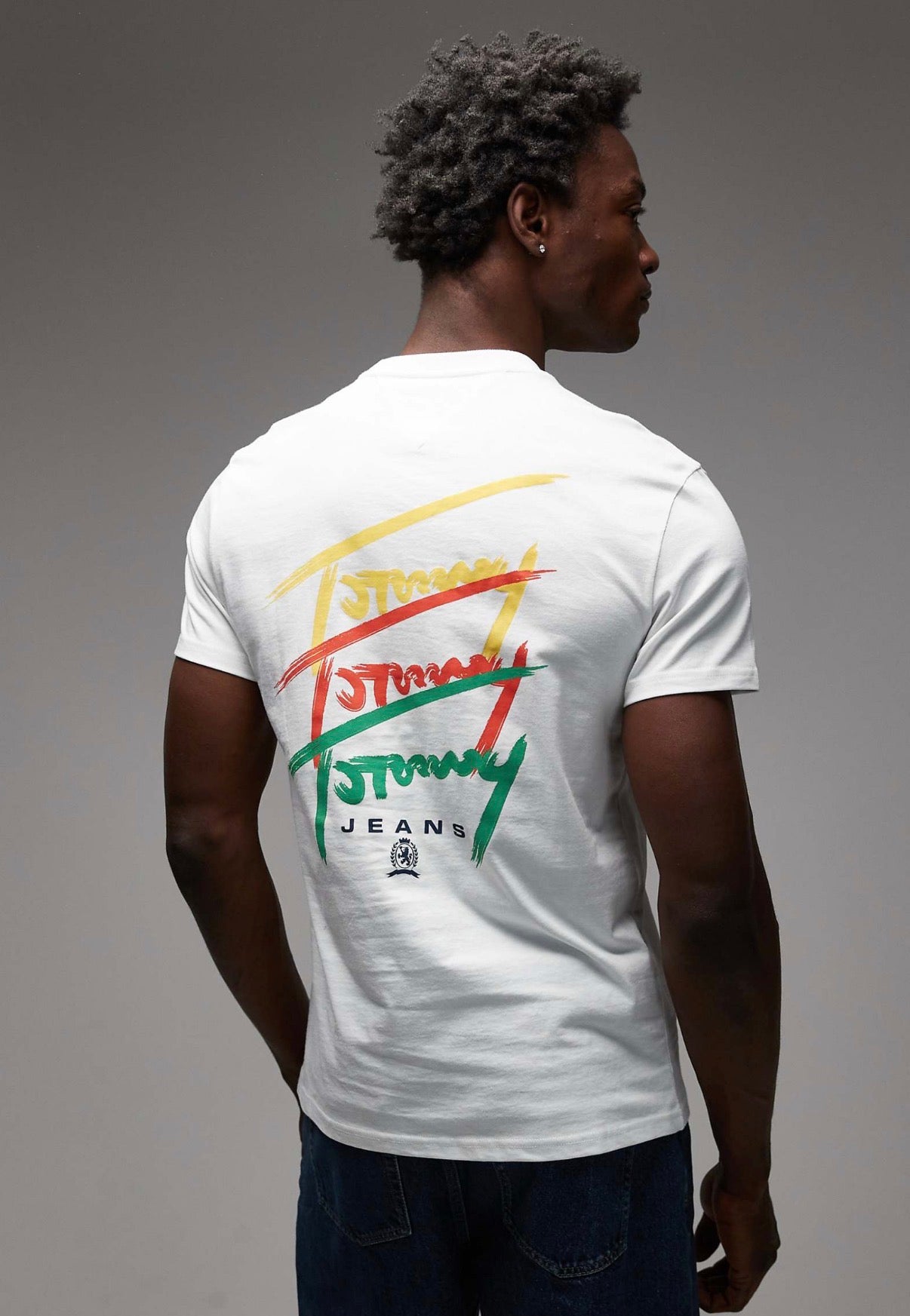 Tommy Jeans repeat signature backprint t-shirt in white