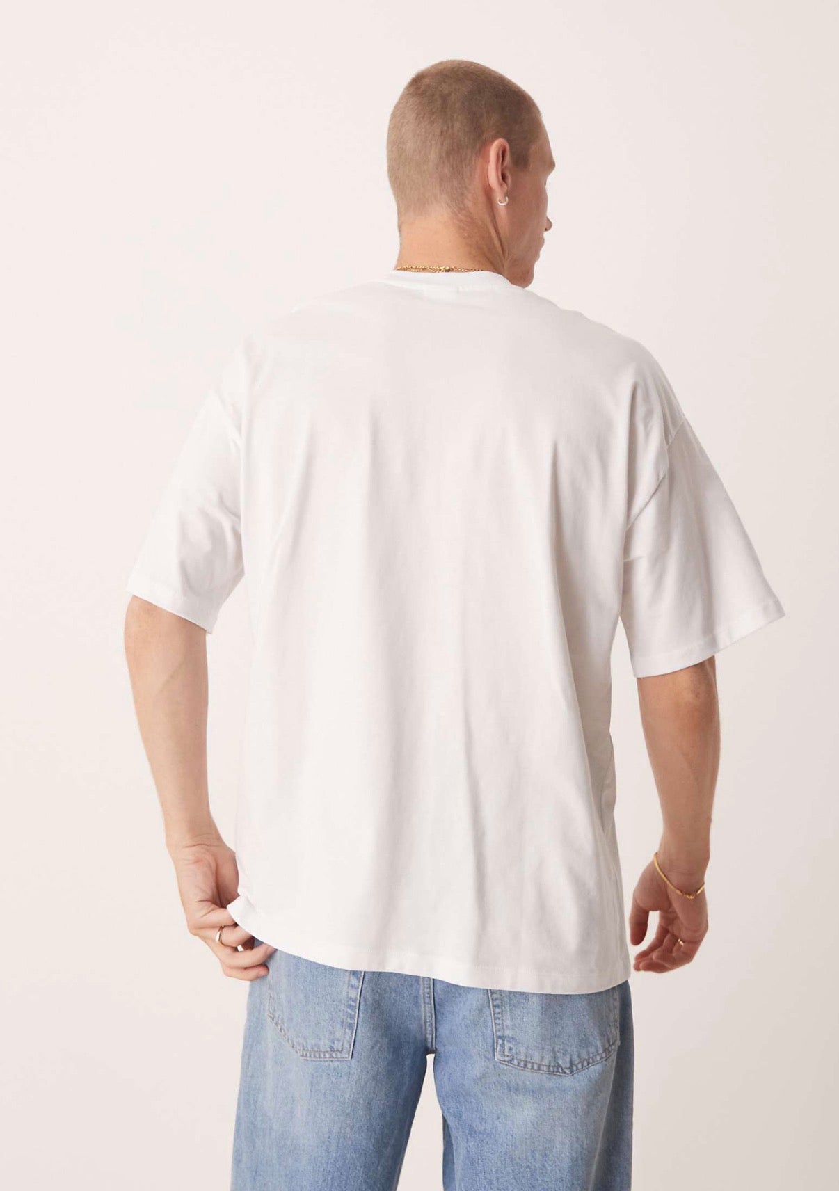 Selected oversized t-shirt with sun front print in white