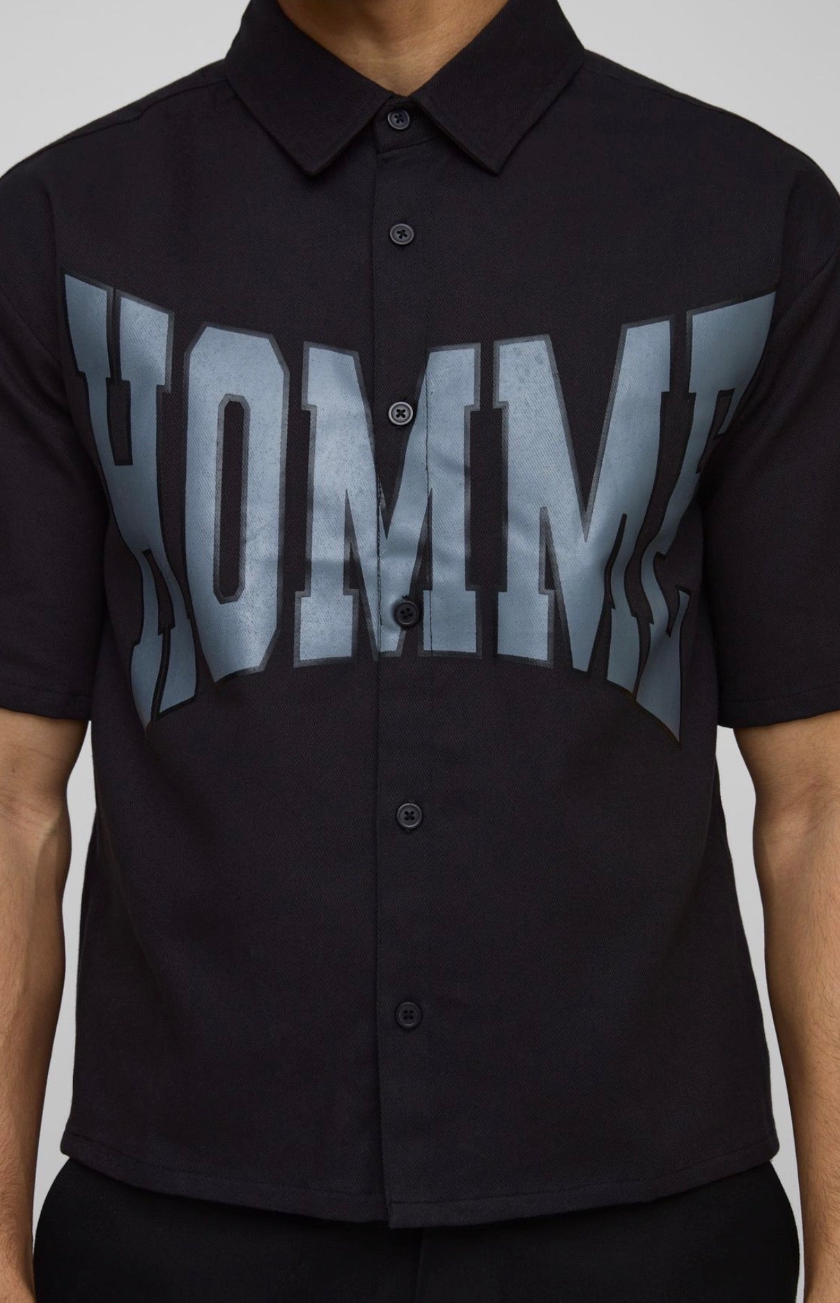 BoohooMAN Oversized Boxy Homme Collared Shirt