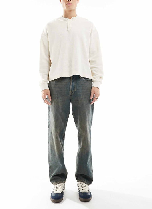 Jack & Jones Eddie loose jeans in brown tint wash
