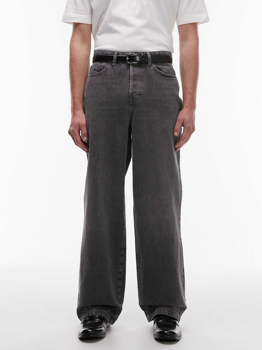 Topman baggy jeans in washed black
