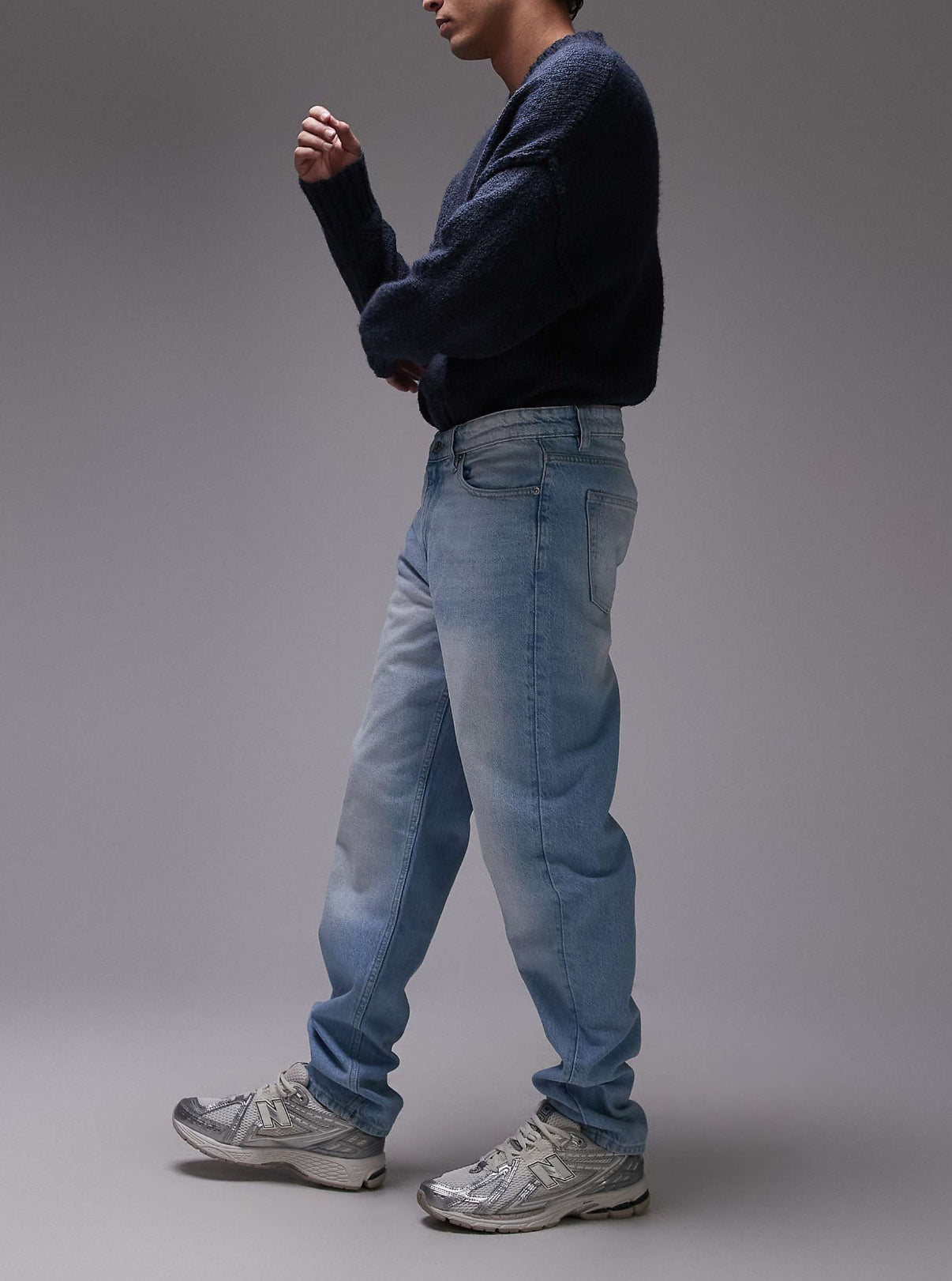 Mango Bob tapered fit jeans in light blue