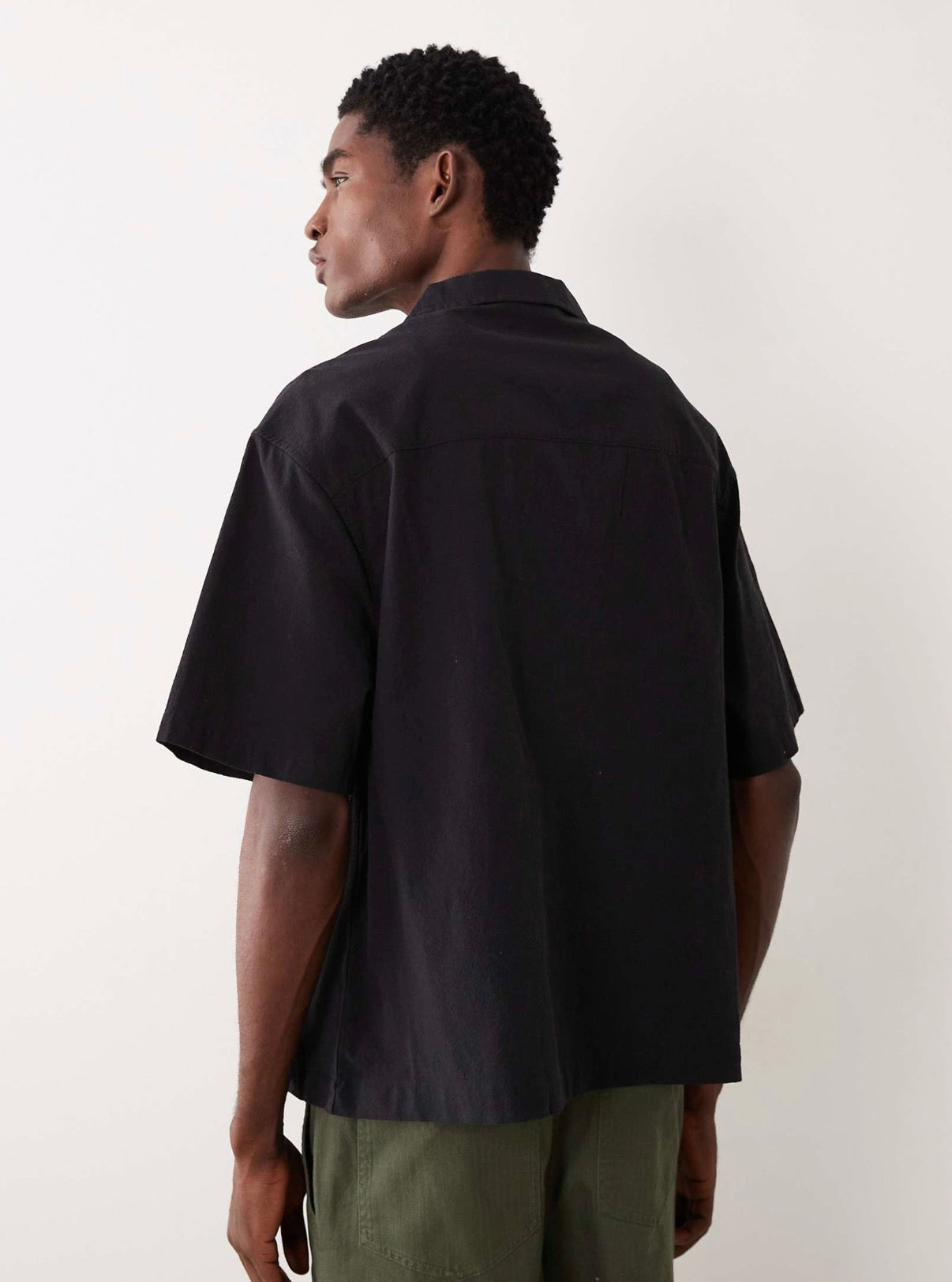 ASOS DESIGN oversized overhead textured shirt in black