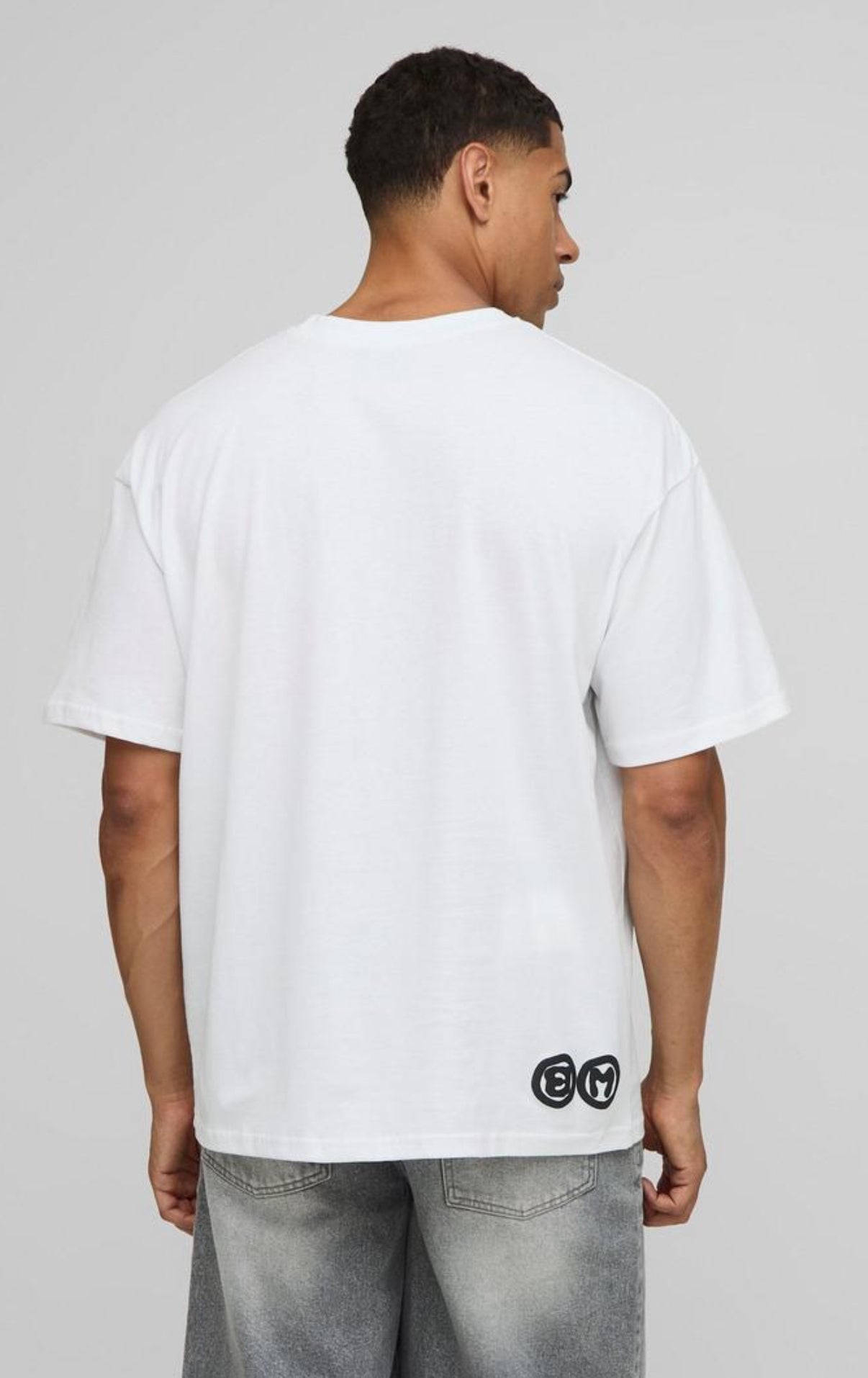 BoohooMAN White Oversized Puff Print Heart T-Shirt