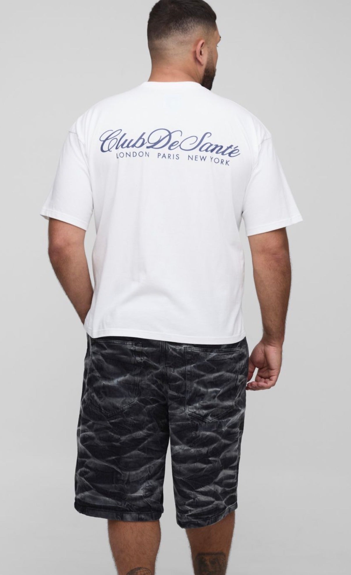 BoohooMAN Plus Parachute Crinkle Washed Denim Shorts
