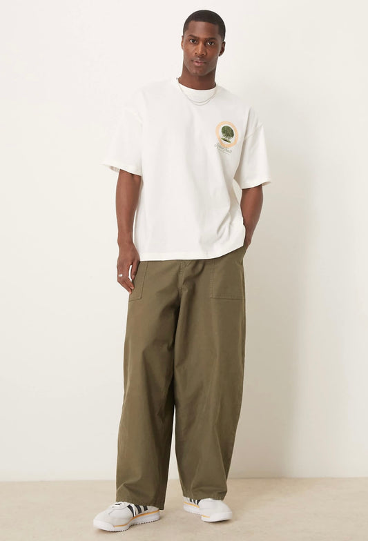 ASOS design oversized t shirt with scenic graphic in cream