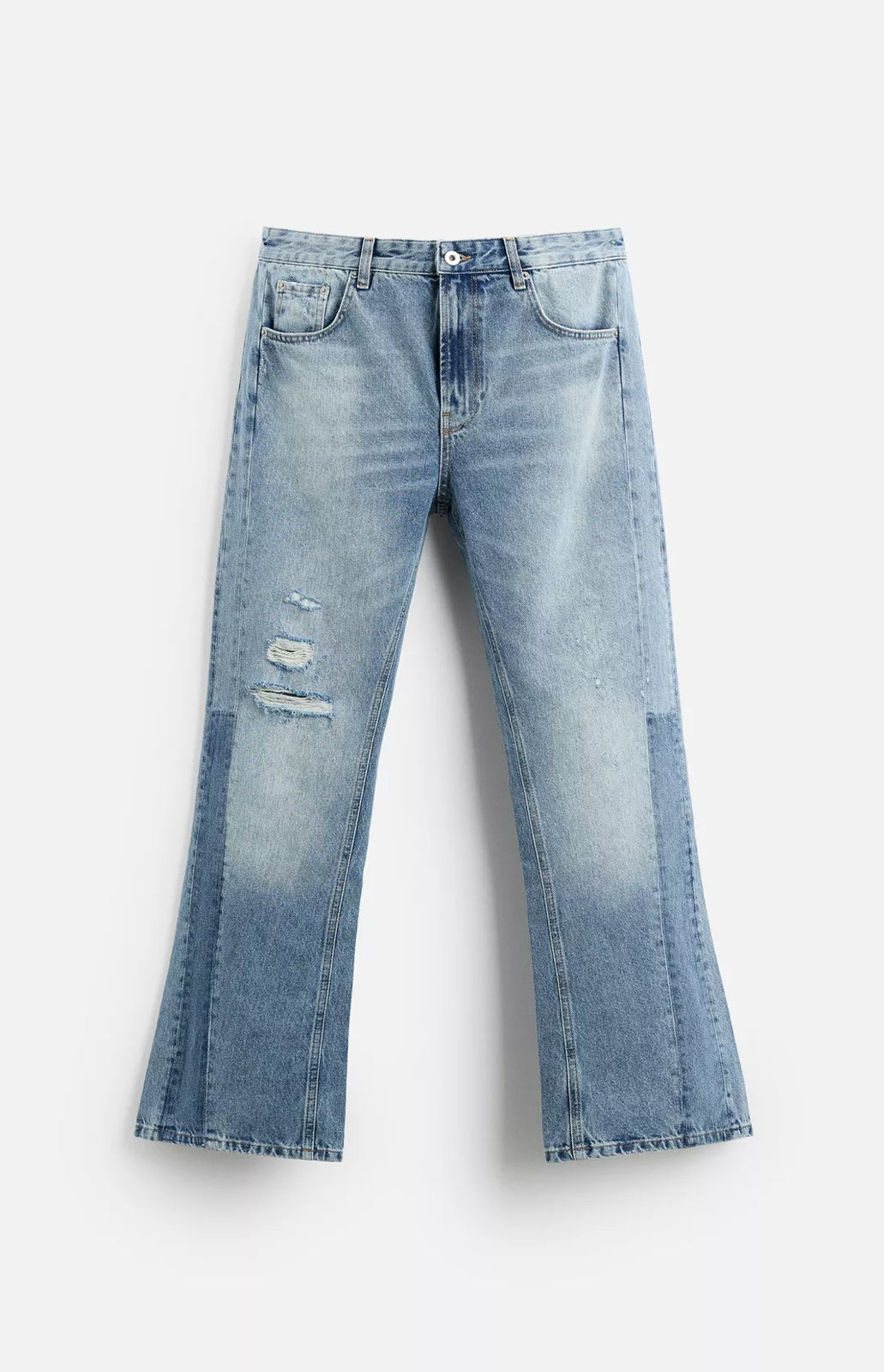 Zara ripped flared fit jeans