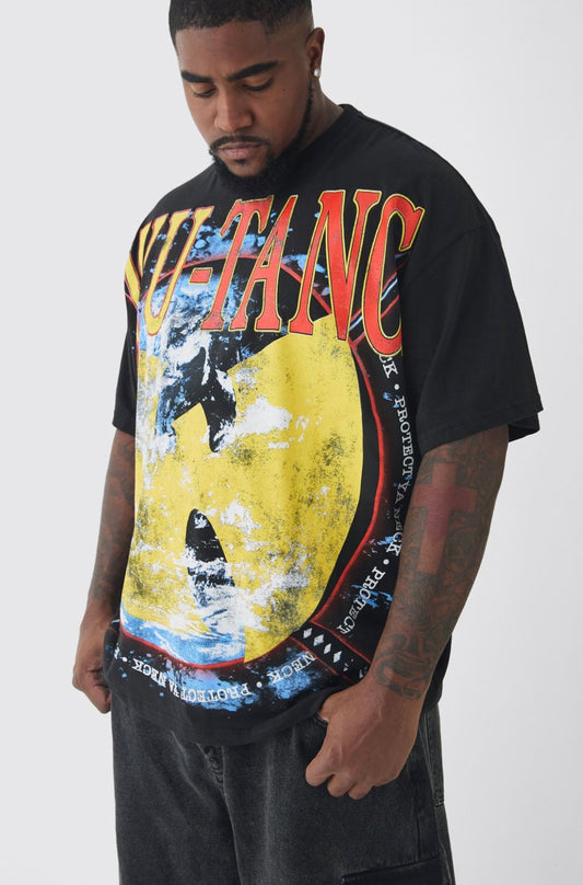 BoohooMAN Plus Oversized Wu-Tang Large Scale License Print T-Shirt