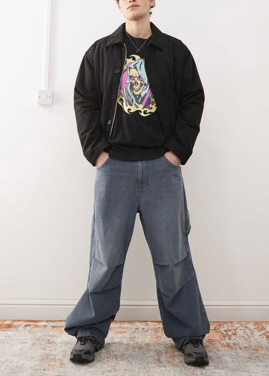 COLLUSION X006 barrel skate jeans in smokey wash - GREY