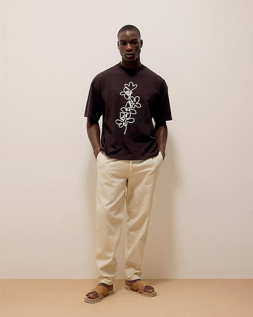 River Island Mens Trousers Beige Pull On