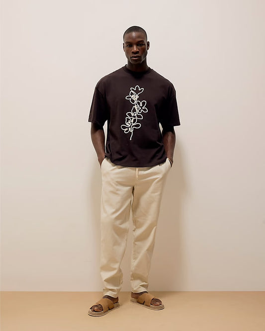 River Island Mens Trousers Beige Pull On