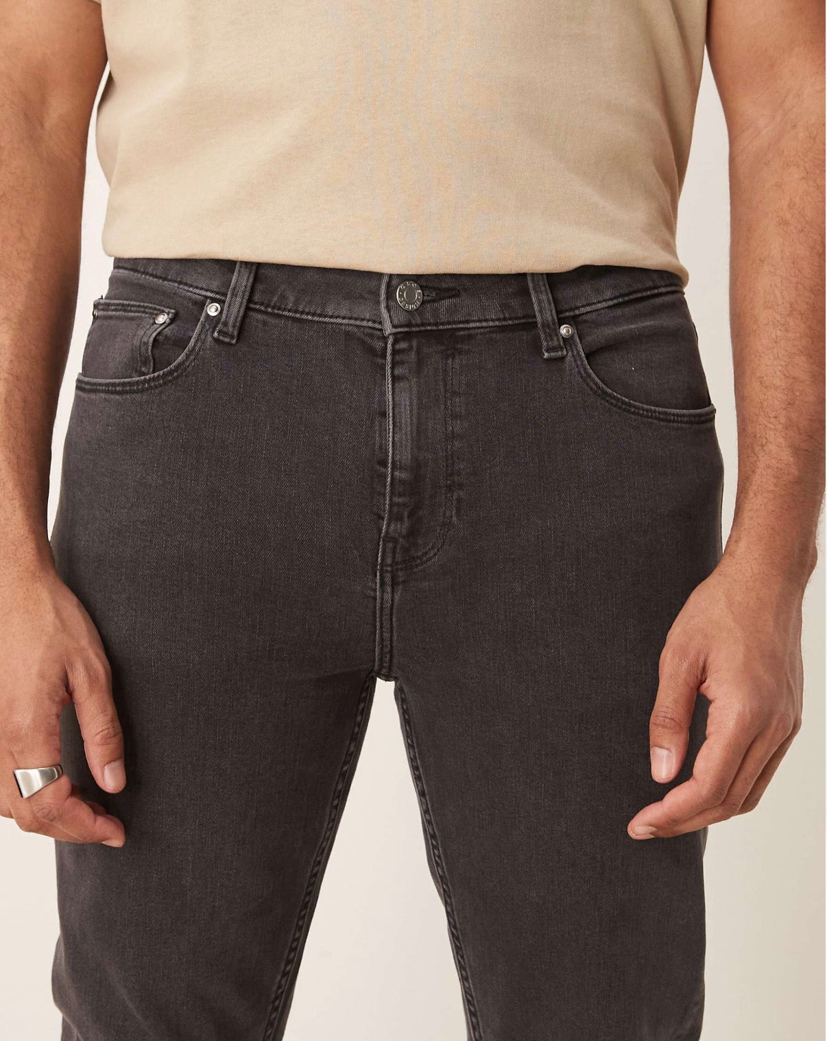 ASOS DESIGN stretch flared jeans in washed black