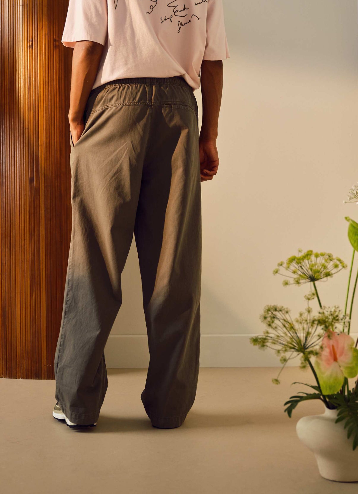 Topman essential washed trousers in khaki