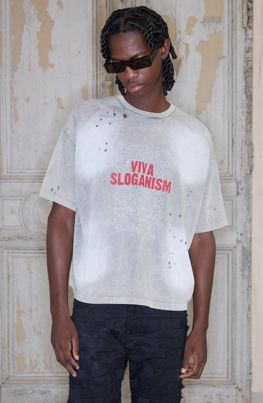 BoohooMAN PREMIUM OVERSIZED BOXY WASHED AND PRINTED T-SHIRT