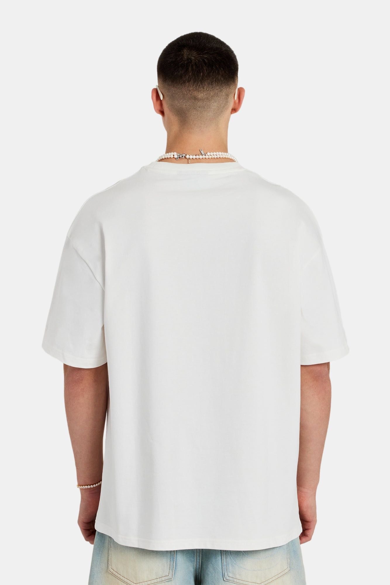 Cernucci C Repeat Palm Graphic Oversized T-Shirt - Off White